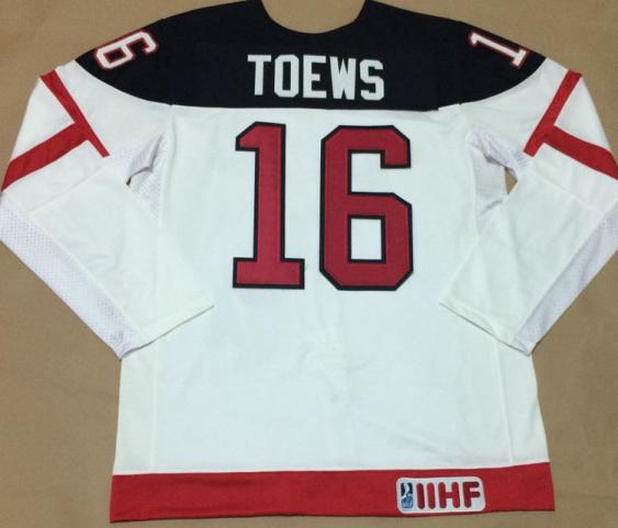 Canada Olympic 100th Anniversary 16 Jonathan Toews White Hockey Jerseys