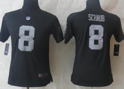 Women Nike Oakland Raiders 8 Matt Schaub Black Limited NFL Jerseys