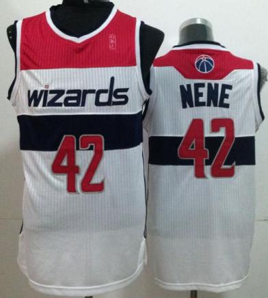 Washington Wizards 42 Forward Nene White Revolution 30 NBA Jerseys