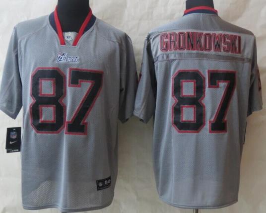 Nike New England Patriots 87 Rob Gronkowski Lights Out Grey Elite NFL Jerseys