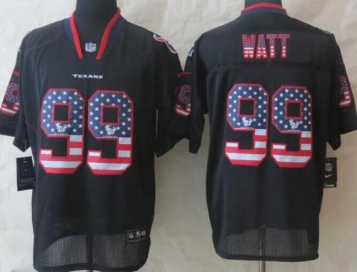 Nike Houston Texans 99 J.J. Watt Black USA Flag Fashion Elite NFL Jerseys