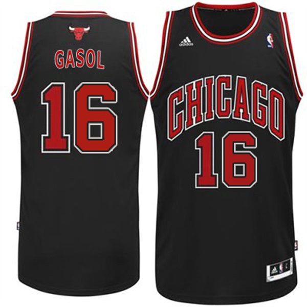 Chicago Bulls #16 Pau Gasol Black Revolution 30 Swingman NBA Jerseys