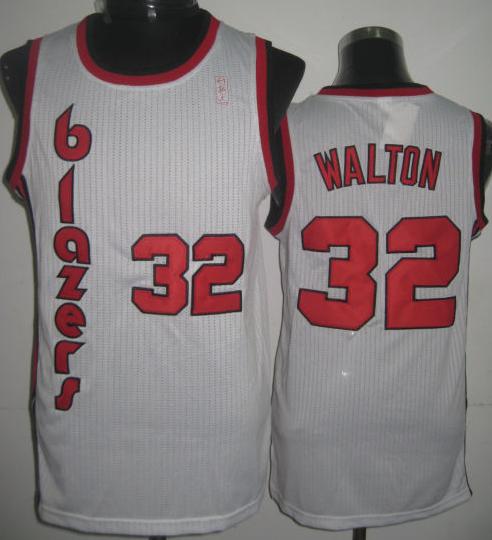 Portland Trail Blazers 32 Bill Walton Hardwood Classic White Revolution 30 NBA Jerseys