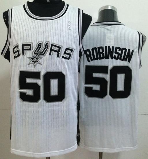 San Antonio Spurs #50 David Robinson White Revolution 30 NBA Jerseys