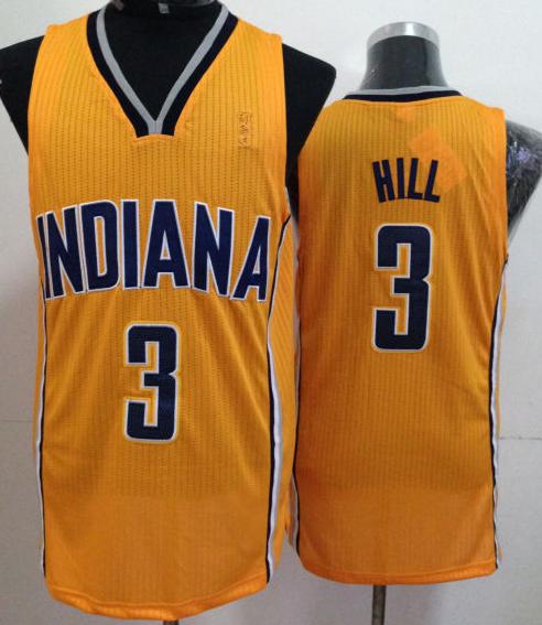 Indiana Pacers 3 George Hill Yellow Revolution 30 NBA Jerseys