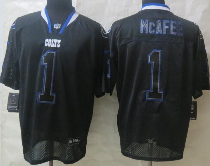 Nike Indianapolis Colts 1 Pat McAfee Light Out Black Elite NFL Jerseys