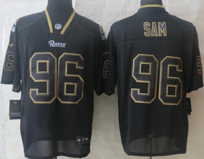 Nike St. Louis Rams 96 Michael Sam Light Out Black Elite NFL Jerseys