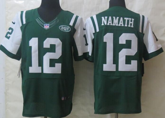 Nike New York Jets 12 Joe Namath Green Elite NFL Jerseys