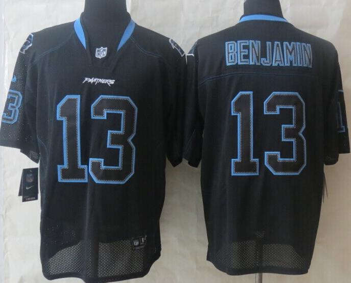 Nike Carolina Panthers 13 Kelvin Benjamin Light Out Black Elite NFL Jerseys