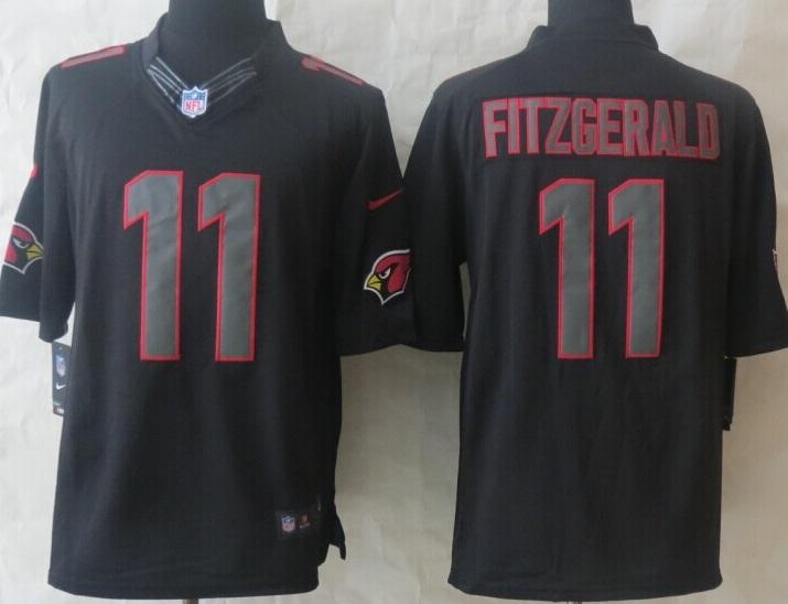 Nike Arizona Cardinals 11# Larry Fitzgerald Black Impact LIMITED NFL Jerseys