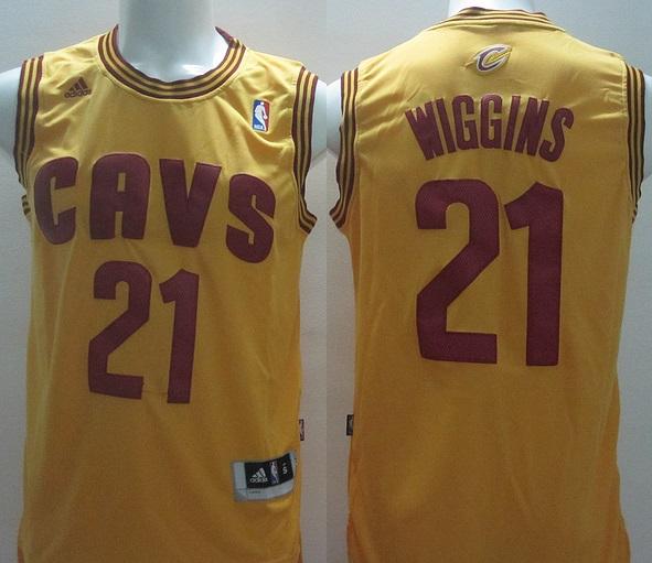 Cleveland Cavaliers 21 Andrew Wiggins Yellow Revolution 30 Swingman NBA Jerseys