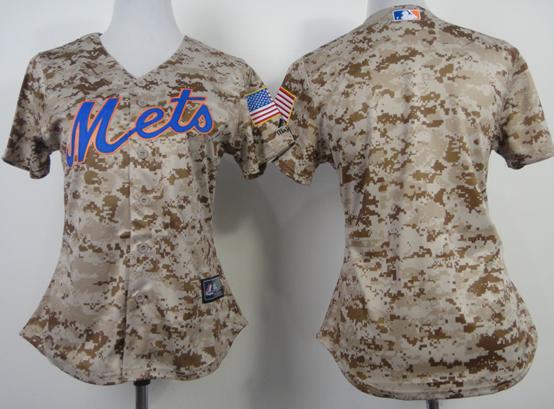 Women New York Mets Blank 2014 Camo Cool Base MLB Jersey