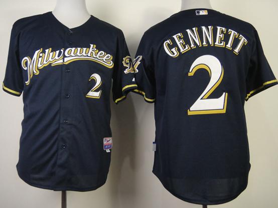 Milwaukee Brewers 2 Scooter Gennett Blue Cool Base MLB Jerseys M Style Milwaukee Brewers 2 Scooter Gennett Blue Cool Base MLB Jerseys M Style