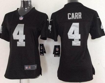 Women Nike Oakland Raiders 4 Derek Carr Black NFL Jerseys