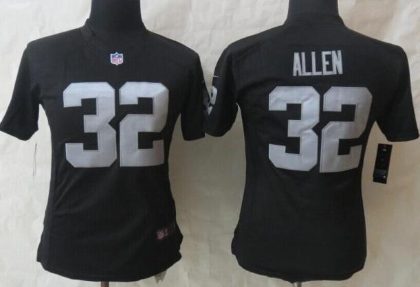 Women Nike Oakland Raiders 32 Marcus Allen Black NFL Jerseys