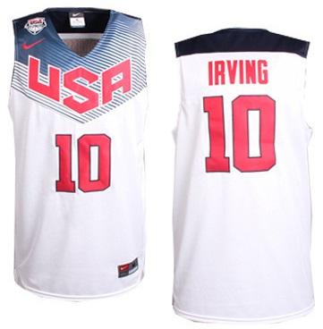2014 USA Dream 11 Team 10 Kyrie Irving White Basketball Jerseys