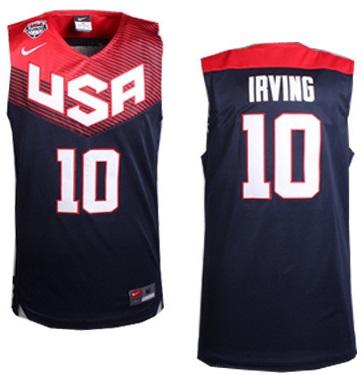 2014 USA Dream 11 Team 10 Kyrie Irving Blue Basketball Jerseys