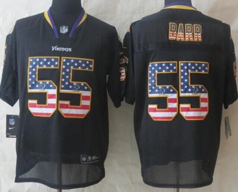 Nike Minnesota Viking #55 Anthony Barr Black USA Flag Fashion Elite NFL Jerseys