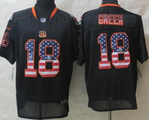 Nike Cincinnati Bengals 18 A.J. Green Black USA Flag Fashion Elite NFL Jerseys