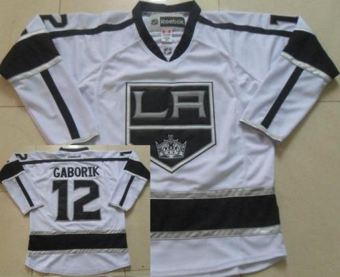 Los Angeles Kings 12 Marian Gaborik White NHL Jerseys
