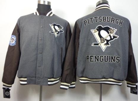 Pittsburgh Penguins NHL Wool Jacket Grey