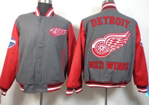 Detroit Red Wings NHL Wool Jacket Grey