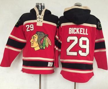 Chicago Blackhawks #29 Bryan Bickell Red Lace-Up NHL Jersey Hoodie