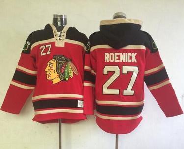 Chicago Blackhawks #27 Jeremy Roenick Red Lace-Up NHL Jersey Hoodie