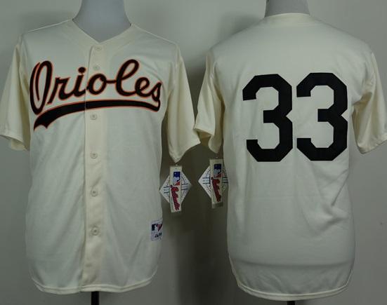 Baltimore Orioles 33 Eddie Murray Cream Beige 1954 Throwback MLB Jerseys