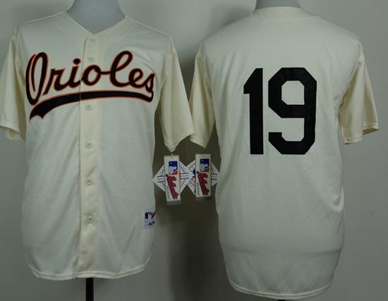 Baltimore Orioles 19 Chris Davis Cream Beige 1954 Throwback MLB Jerseys