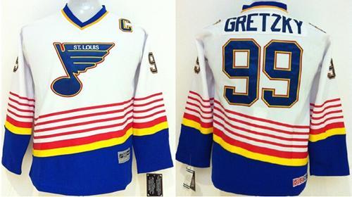 Kids St. Louis Blues #99 Wayne Gretzky White NHL Jersey