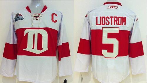 Kids Detroit Red Wings #5 Nicklas Lidstrom White Winter Classic NHL Jersey