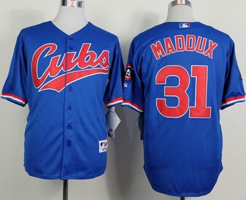 Chicago Cubs #31 Greg Maddux Blue 1994 Turn Back The Clock Stitched MLB Jerseys