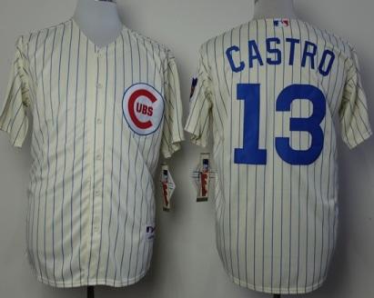 Chicago Cubs 13 Starlin Castro Beige 1969 Throwback MLB Jersey