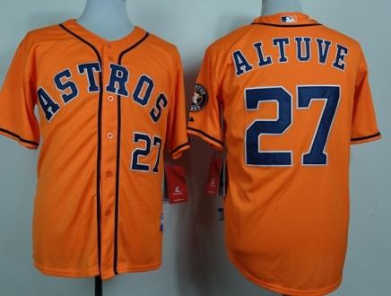 Houston Astros 27 Jose Altuve Orange MLB Jerseys