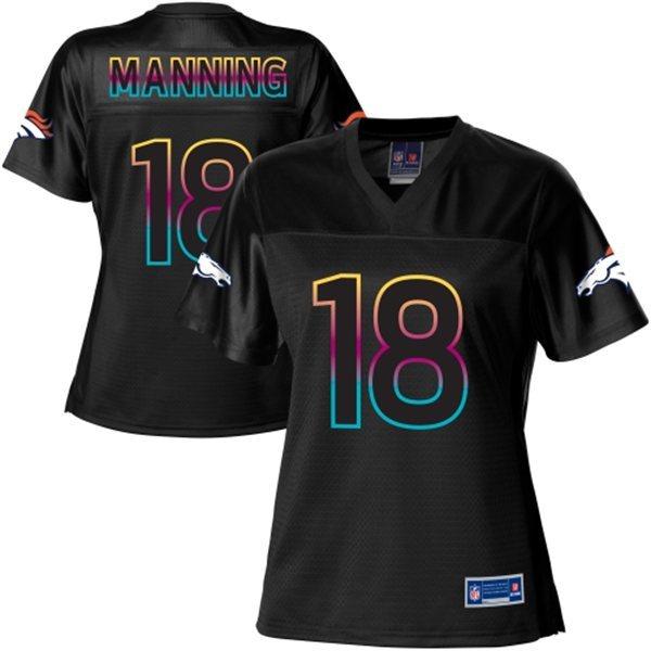 Women Nike Denver Broncos 18 Peyton Manning Black Fashion NFL Jerseys