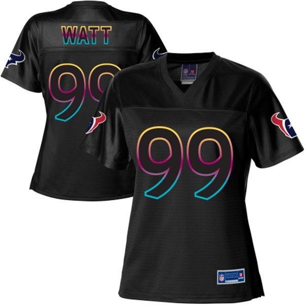 Women Nike Houston Texans 99 J.J. Watt Black Fashion NFL Jerseys
