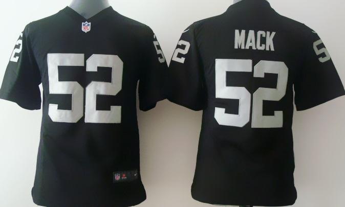 Kids Nike Oakland Raiders 52 Khalil Mack Black NFL Jerseys