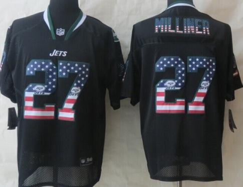 Nike New York Jets 27 Dee Milliner Black USA Flag Fashion NFL Jerseys