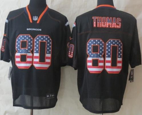 Nike Denver Broncos 80 Julius Thomas Black USA Flag Fashion NFL Jerseys