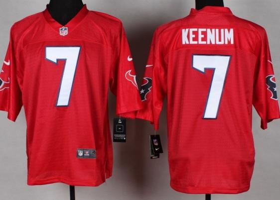 Nike Houston Texans 7 Case Keenum Red QB Fashion NFL Jerseys