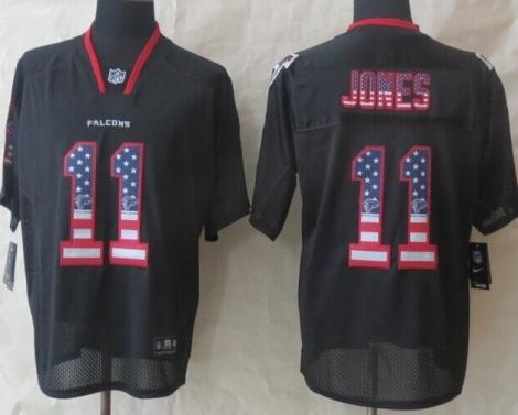 Nike Atlanta Falcons 11 Julio Jones Black USA Flag Fashion Elite NFL Jerseys