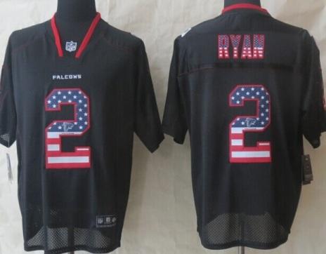 Nike Atlanta Falcons 2 Matt Ryan Black USA Flag Fashion Elite NFL Jerseys