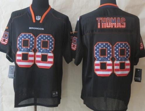 Nike Denver Broncos 88 Demaryius Thomas Black USA Flag Fashion NFL Jerseys