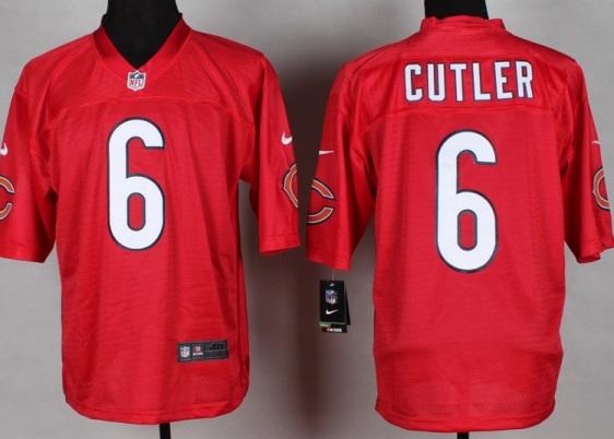 Nike Chicago Bears 6 Jay Cutler Red QB Fashion NFL Jerseys