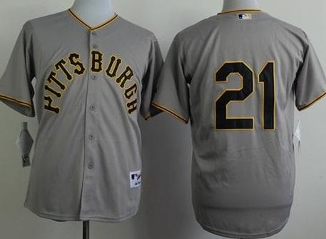 Pittsburgh Pirates #21 Roberto Clemente Grey 1953 Turn Back The Clock MLB Jersey