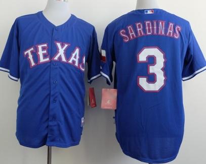 Texas Rangers 3 Luis Sardinas Blue MLB Jerseys
