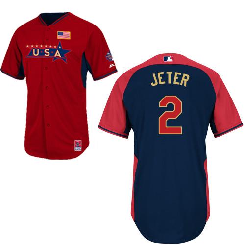 2014 Future Stars USA League New York Yankees 2 Derek Jeter Red Blue MLB BP Jerseys