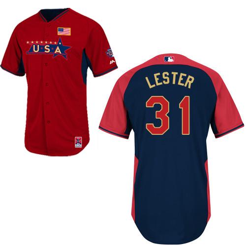 2014 Future Stars USA League Boston Red Sox 31 Jon Lester Red Blue MLB BP Jerseys