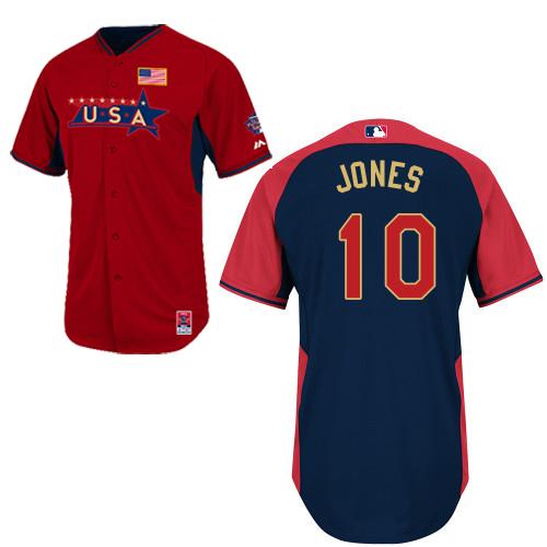 2014 Future Stars USA League Atlanta Braves 10 Chipper Jones Red Blue MLB BP Jerseys